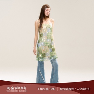 原创重工亮片吊带气质蕾丝度假A字连衣裙 仲夏夜之梦 SASSY MOODY