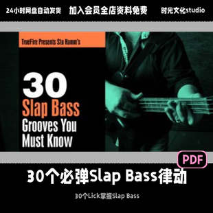 Truefire30个必弹Slap Bass律动视频教学贝斯入门到进阶英文教学