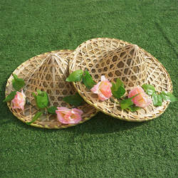 竹编红军古风斗笠帽儿童舞台演出傣族舞蹈道具成人广场舞表演草帽