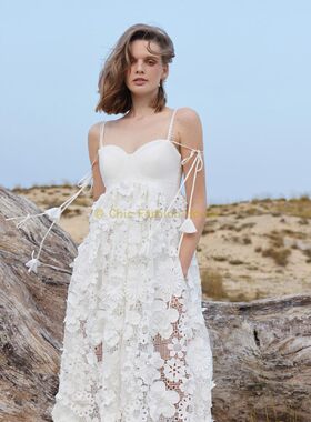 国现-越南DEAR JOSE 品牌限定款蕾丝花朵吊带花仙子小礼服连衣裙
