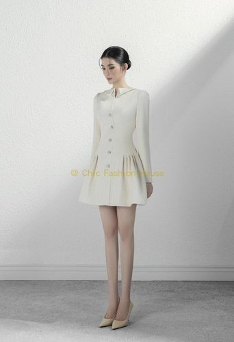 越南raffine新款长袖收腰连衣裙