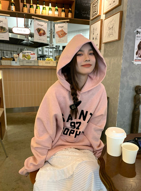 官方授权Concise White设计师品牌 2023新款冬季97连帽卫衣裸粉色