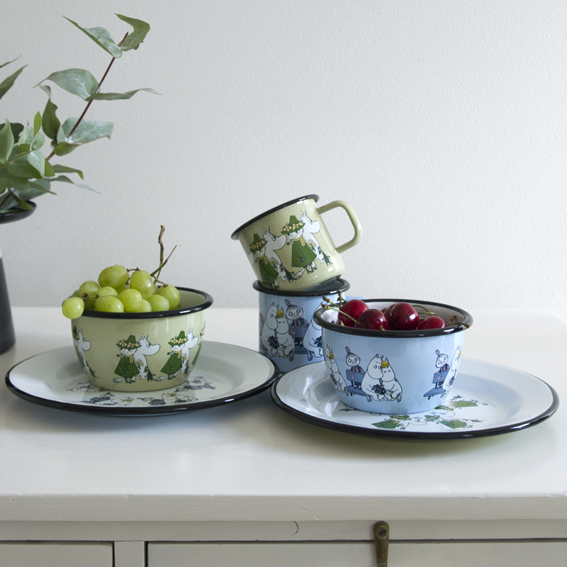 芬兰进口手工搪瓷 卡通图案精美童趣