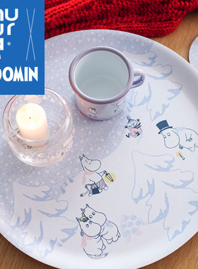 芬兰muurla let it snow落雪系列搪瓷杯LED蜡烛玻璃烛台木质托盘