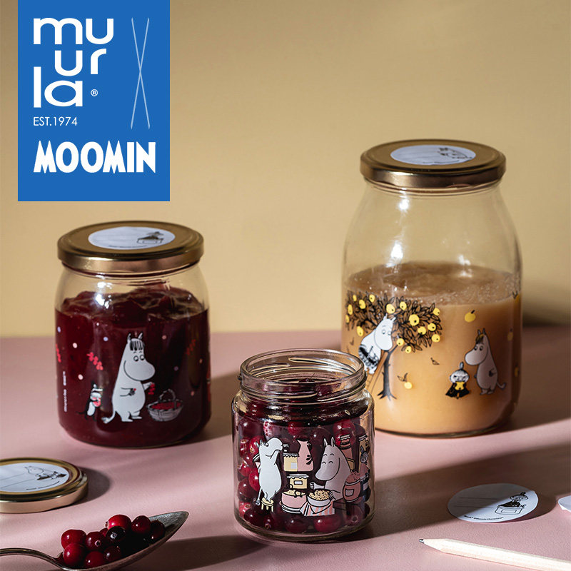 芬兰muurla玻璃密封罐家用moomin姆明玻璃罐姆明果酱瓶带盖子储物,厨房/烹饪用具,密封罐,淘宝优惠券,粉丝福利购,淘宝优惠卷