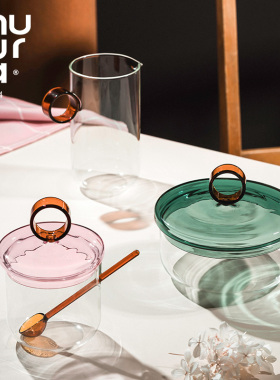 芬兰muurla LOOP圆环系列玻璃罐奶壶糖罐厨房纸巾架餐布环烛台