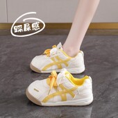 真皮阿甘休闲运动老爹鞋 踩屎感厚底德训鞋 百搭爆款 秋季 女2025新款