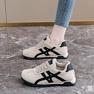 阿甘鞋女2026新款春季超轻便运动鞋皮面休闲女鞋软底不累脚德训鞋