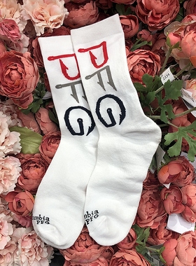 SOCK DAD美系运动户外中筒刺绣白袜子男女休闲小众吸汗机能运动袜