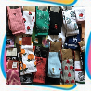 刺绣 户外active毛巾底运动袜active 卡通滑板袜 DAD SOCK