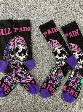 SOCK DAD现货美潮重磅联名毛巾底长袜 男女款复古涂鸦插画滑板袜