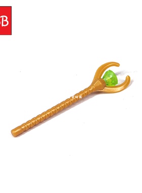 小积木颗粒法老王的双叉宝石权杖93252零件MOC人仔用品雅典娜法杖