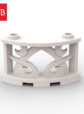 小积木颗粒1x4x2雕花镂空4分1圆弧形栏杆41823零件花园建筑围栏