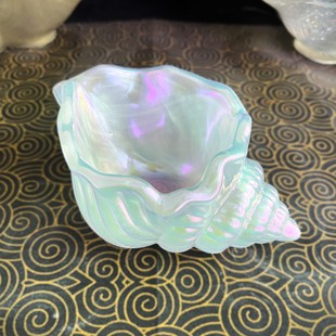 珠光幻彩贝壳海螺造型装 饰摆件工艺品情人礼物 饰摆件彩虹色家居装
