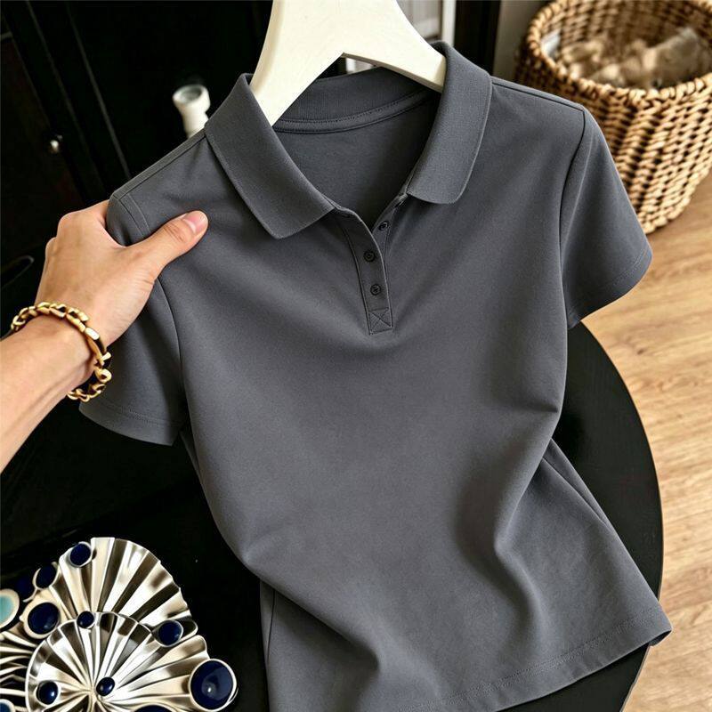 夏季纯棉大码显瘦女POLO衫
