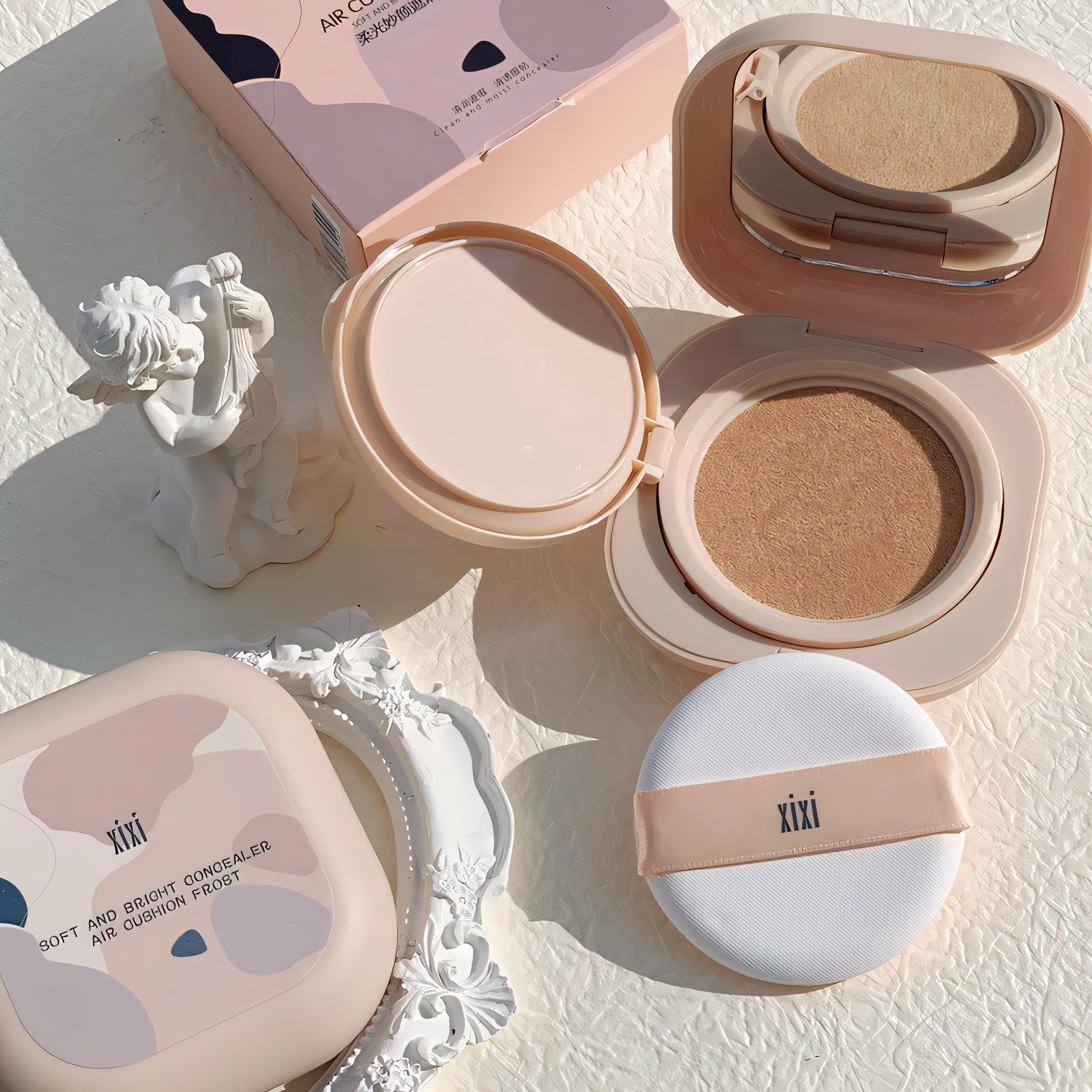 xixi柔光妙颜遮瑕气垫霜水润轻薄隐形毛孔遮瑕控油防水防汗不脱妆