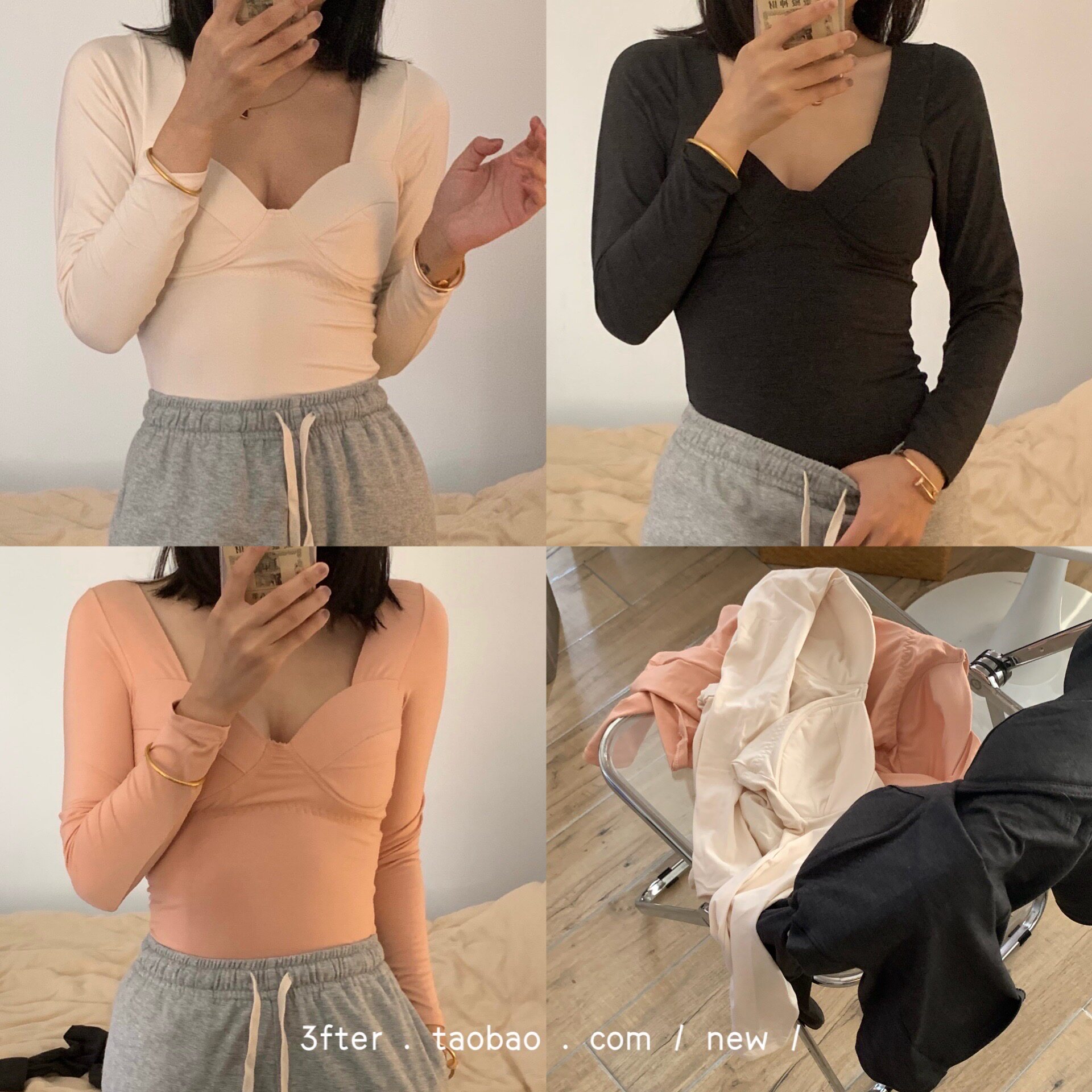 다크그레이|겨울 잘생긴 가을옷|보온속옷[가슴패드 포함] 슬리밍 발열 탑하의 여성용 셔츠