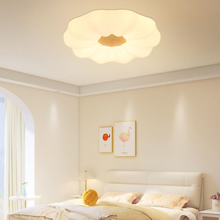 卧室灯吸顶灯led温馨浪漫奶油风灯具现代简约南瓜花朵房间吸顶灯