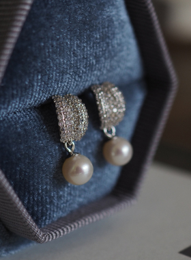 LEMON STUDIO原创设计 精致轻奢日系通勤百搭S925银淡水珍珠耳钉