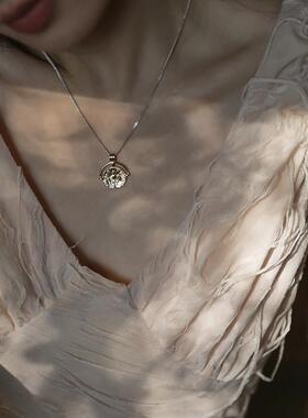 LEMON STUDIO 小众法式复古图腾造型金币项链毛衣链925纯银可调节