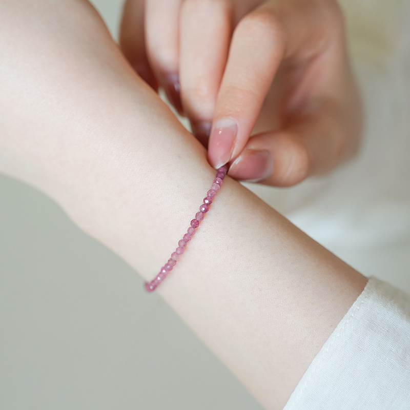 碧玺14k包金小众气质粉色手链