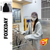 FOXXDAY伦敦条纹狗·小众原创复古潮流开衫 连帽外套简约高级百搭