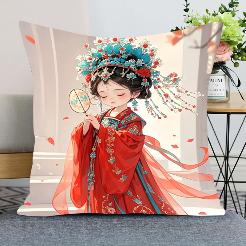 古风美女抱枕套十字绣2025新款客厅卧室卡通人物手工秀线绣伴手礼