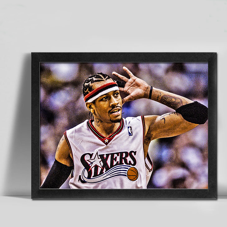 艾弗森钻石画满钻新款卧室贴钻手工十字绣篮球明星AI答案纪念周边