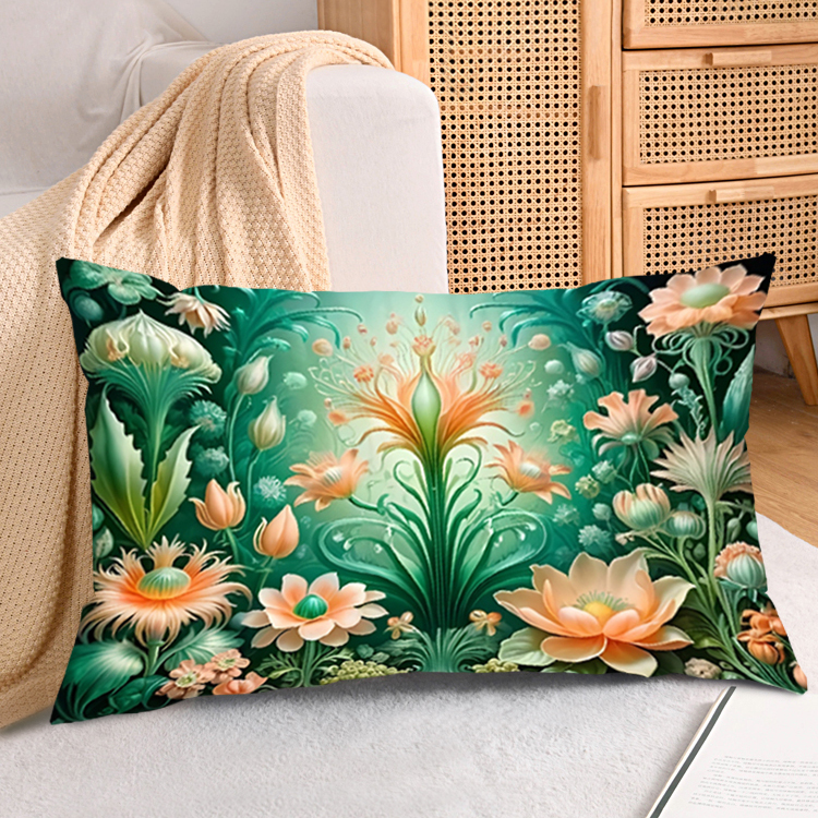 现代高级感花卉花朵抱枕十字绣diy新款满绣靠枕精准印花线绣礼物