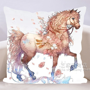 十二生肖属相马十字绣diy线绣抱枕客厅沙发靠枕马到成功小件刺绣