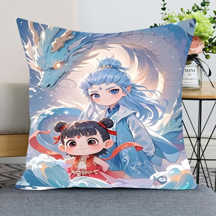哪吒十字绣2026新款满绣手工解闷抱枕儿童房卧室枕套魔童闹海敖丙