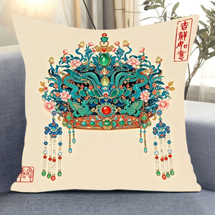有凤来仪十字绣2025年新款线绣抱枕凤冠国风手工刺绣客厅简单小件