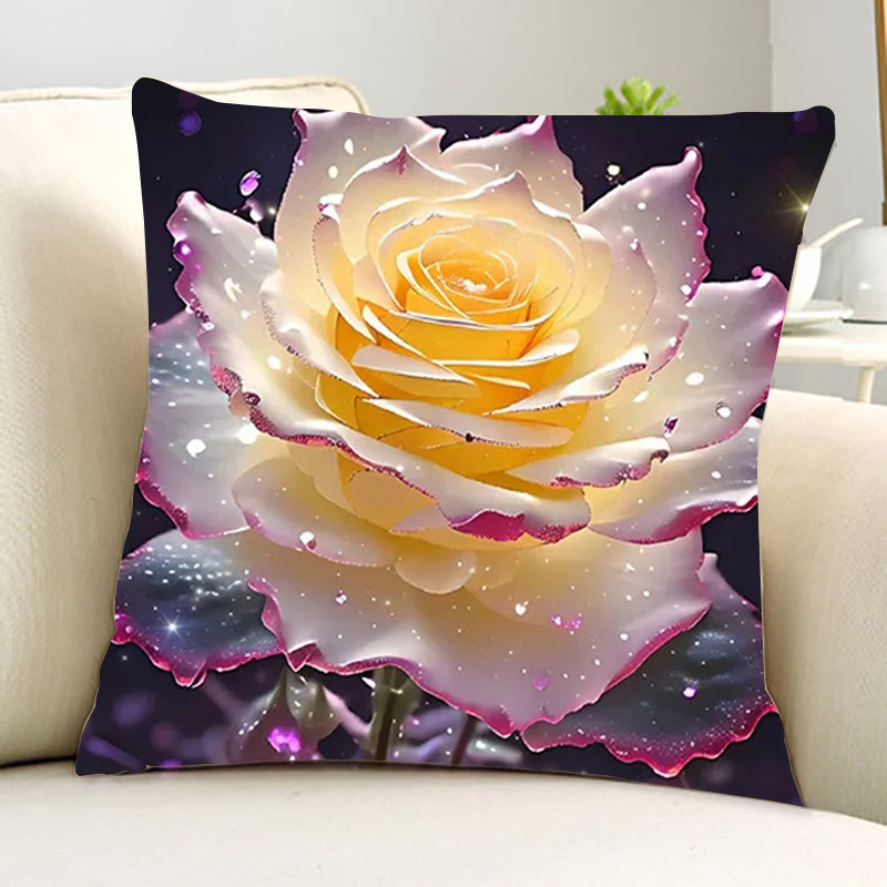 唯美治愈鲜花抱枕十字绣手工diy自己绣客厅沙发靠枕满绣简约北欧