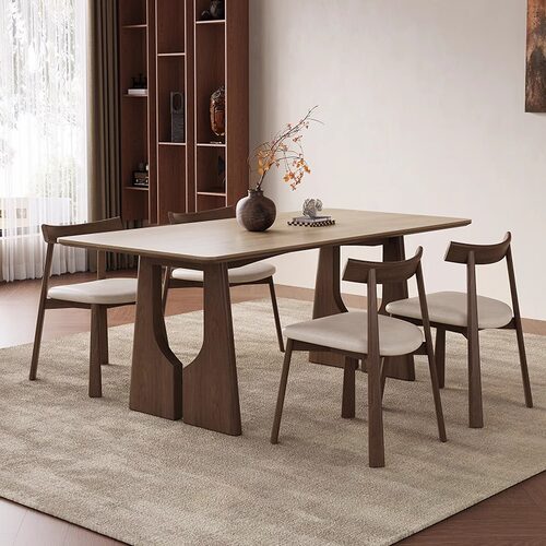 中古风洞石岩板餐桌厂家直销