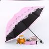Ultraviolet princess Dual use Parasol sunlight automatic lace Sunscreen sunshade Umbrella Outside Lace Mini