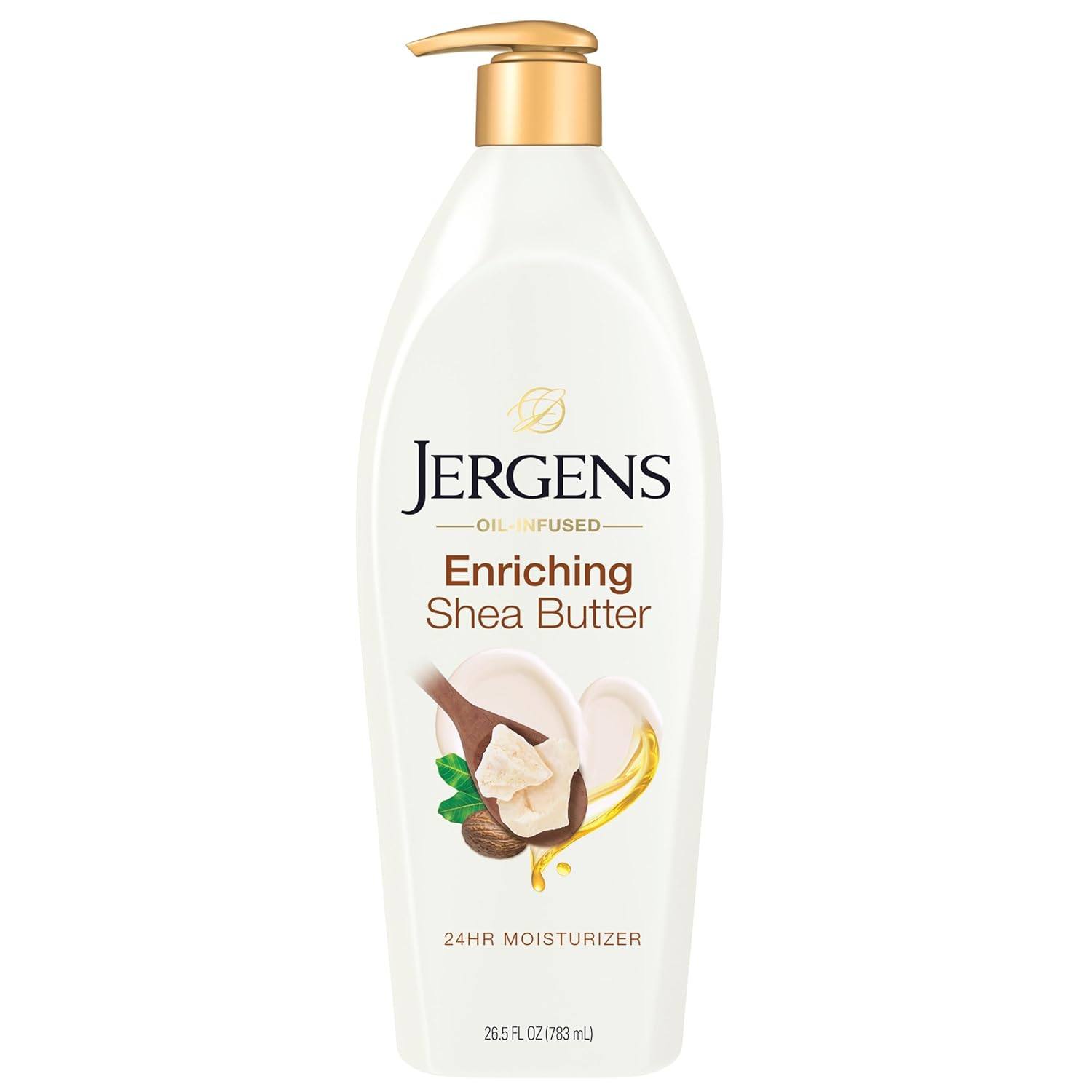 现货美国Jergens采婷润肤露/身体乳783ml 修复/乳木果Shea Butter