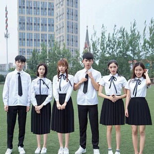 jk制服表演服毕业演出服班服套装 学生装 初中学生校服校园白衬衫