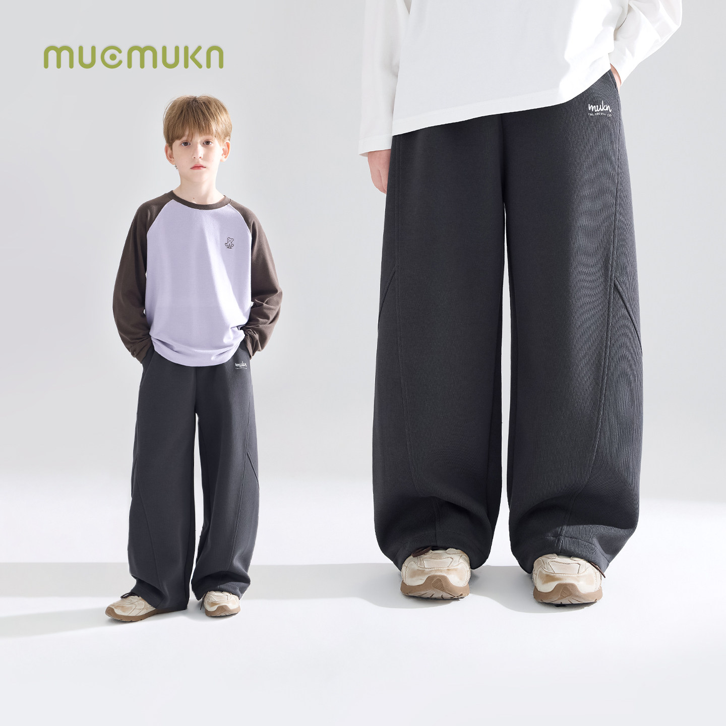 【时髦酷跑】运动针织卫裤分割设计脚口抽绳休闲裤子男女童秋新款,童装/婴儿装/亲子装,裤子,淘宝优惠券,粉丝福利购,淘宝优惠卷