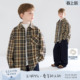 新款 MUCMUKN 磨毛上衣男童冬季 百搭夹棉格子衬衫 伯克利日记
