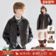 3M新雪丽绗棉皮衣复古翻领外套加厚美式 摩卡画报 夹克男女童