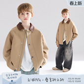 巴恩风抗皱复古翻领夹克休闲外套男童 春装 MUCMUKN 巴恩日记