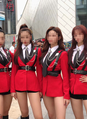 saymyname女团演出服红色同款爵士韩舞蹈套装打歌服翻跳台表演服