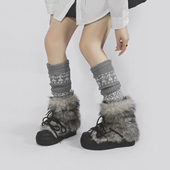 林向晚 靴子女增高厚底加绒棉鞋 千禧辣妹 白色雪地靴2025秋冬新款