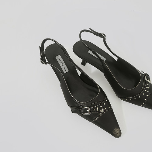 林向晚千禧少女做旧中古风凉鞋女