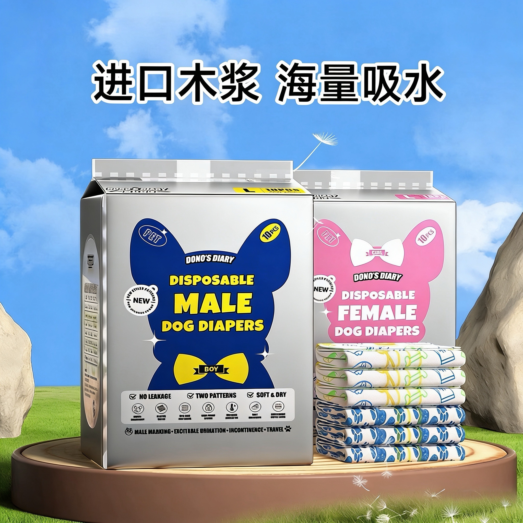 宠物纸尿裤进口木浆狗狗生理裤公狗尿不湿海量吸水宠物用品