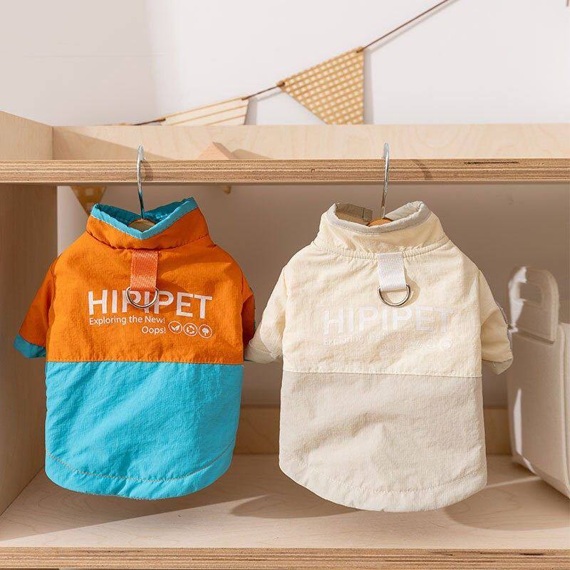 25年新款秋冬季小狗狗撞色拼接户外冲锋衣棉衣小型犬宠物狗狗衣服