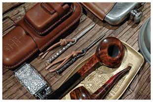 手工制作纯银烟斗压棒 工具配件 清理炭层 银哪吒