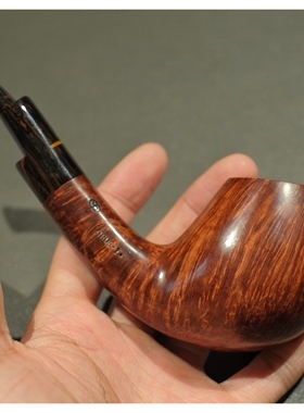 意大利手工科洛奇石楠木烟斗Fratelli Croci  大号河豚弯斗火焰纹