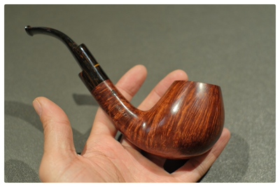 意大利手工科洛奇石楠木烟斗Fratelli Croci  大号河豚弯斗火焰纹