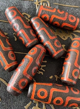 新款西藏老矿原石灰真品绿色九眼老天珠玛瑙玉髓一个项链吊坠